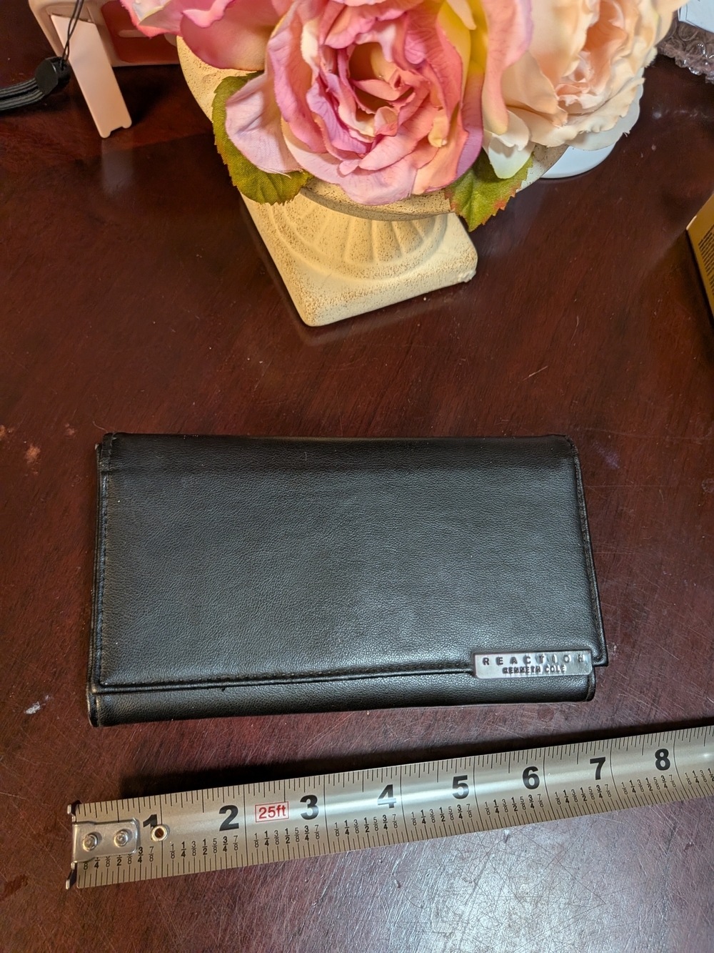 Kenneth Cole Black Leather Long Wallet